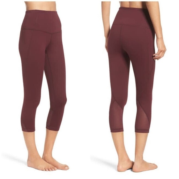 ZELLA Hatha High Waisted Cropped Mesh Leggings - Picture 1 of 6